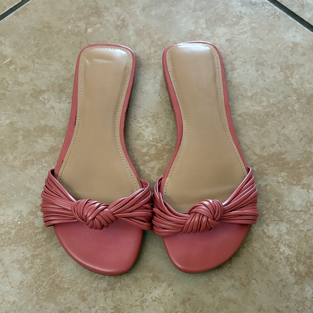 Express Pink Knotted Slide Sandals